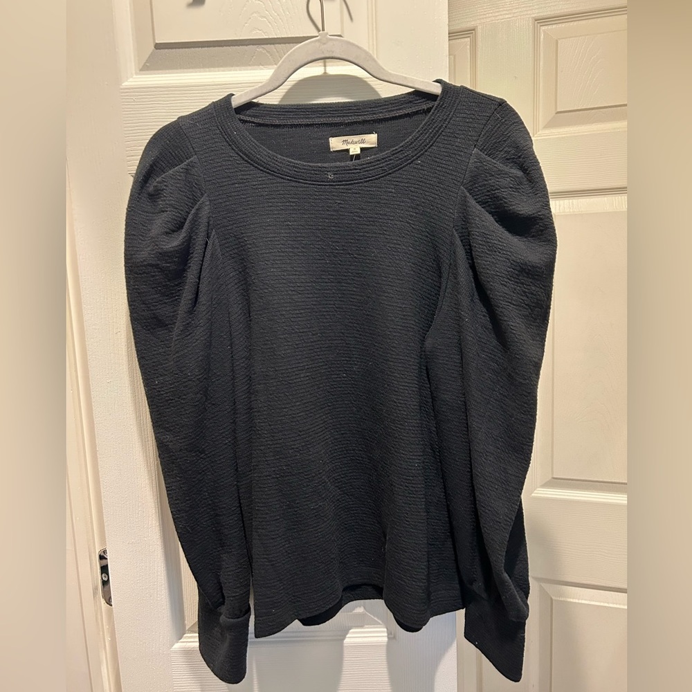NWT Madewell Pleated Statement-Sleeve Top